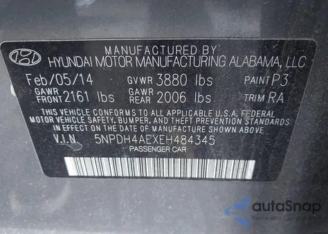 2014 Hyundai Elantra Se z USA, uszkodzony, nr VIN 5NPDH4AEXEH484345